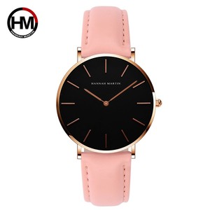 Montre en cuir Hannah Martin HM-CB36 pour femmes, design simple, étanche, décontractée, boucle, cadran en cristal, montres tendance pour femmes - Product Image 6