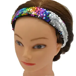 Girls Bling Hair Accessories Kids Non Slip Sports Elastic Hairband Lady Glitter Headband Shiny Sequins Party Hairbands