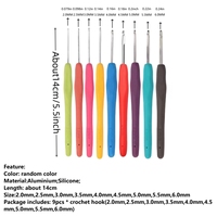 Crochets ergonomiques semi-caoutchoutés 2mm-6mm 9 pièces. Kit