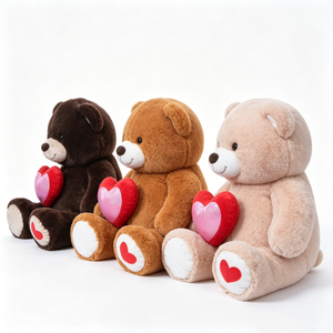 Sac à dos en peluche personnalisé, motif cœur, style ours d'amour, taille géante (51-99cm), unisexe, couleurs assorties, garnissage en coton PP, pour fête - Product Image 3