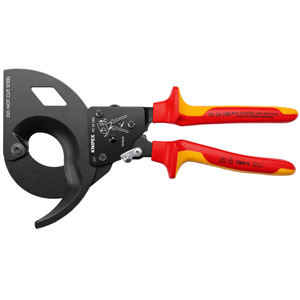 Cisailles à cliquet isolées KNIPEX 95 36 280 1000 V, outil de coupe de câbles électriques - Product Image 1