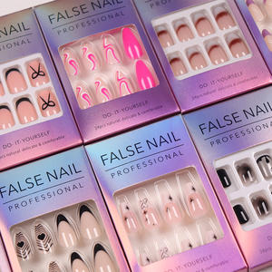 <span class=keywords><strong>Faux</strong></span> <span class=keywords><strong>Ongles</strong></span> Acryliques Sur Mesure 24 Pièces en Gros, Emballage Gravé au Laser, Longues Pointes Carrées en ABS, à Presser pour Doigts - Product Image 1