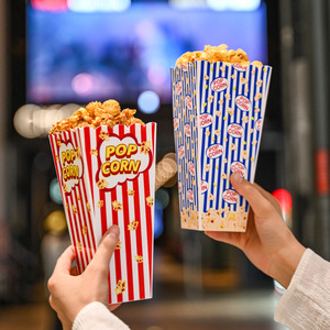 Popcorn Bucket Rectangle Disposable 190mm High Party Candy Box Popcorn Bowl 9cm Diameter 1L Capacity - Product Image 2