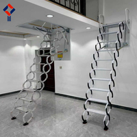 Échelle de grenier électrique moderne et durable de 500 kg, pliable, télécommandée, télescopique, escabeau de loft rétractable en titane-nickel akg
