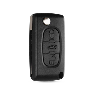 <strong>Replacement</strong> 3-Button <strong>Remote</strong> <strong>Car</strong> Flip <strong>Key</strong> Shell Fob for Peugeot 107 207 307 407 607 208 308 408 CE0523 Groove Battery Holder - Product Image 1