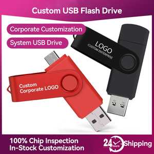 Ổ đĩa flash USB kim loại bền 32GB, 16GB, 64GB, 8GB, 4GB, xoay 360 độ, USB 3.0 kép, Type-C, hiệu năng cao, dành cho du lịch - Product Image 2
