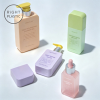 Bouteille pulvérisateur carrée en PETG RiGHT PLASTIC CQT pour lotion, brume, sérum, essence visage, flacon compte-gouttes 30-400ml, pulvérisateur de toner, bouteille de shampoing
