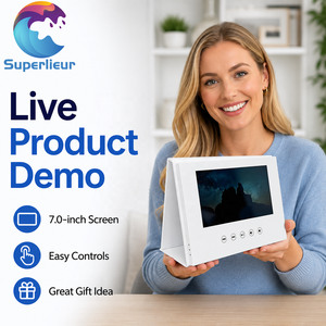 จอแสดงผลตั้งโต๊ะสำหรับองค์กรระดับมืออาชีพ Superlieur ขนาด 7 นิ้ว HD IPS พร้อมปฏิทินดิจิตอลแบบตั้งโต๊ะ LCD สำหรับสำนักงาน และวิดีโอบรอชัวร์ - Product Image 5