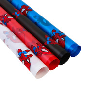 Spider-Man kemasan buket tahan air grosir bahan seni bunga kertas tepi bunga untuk membungkus bunga