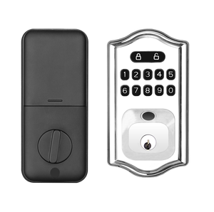 Serrure de porte intelligente, entrée sans clé avec empreinte digitale, mot de passe et accès Bluetooth, finition <span class=keywords><strong>nickel</strong></span> brossé - Product Image 1