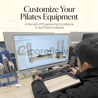 Cama de Pilates Reformer de Madera de Arce Resistente para Estudio Profesional y Entrenamiento en Casa, Máquina de Pilates Reformer para Ejercicios de Core