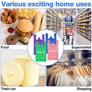 ถุงเสื้อยืดย่อยสลายได้พร้อมหูหิ้ว วัสดุ PE ปรับแต่งได้ สำหรับใช้จำนวนมาก ธุรกิจขนาดเล็ก ร้านค้าปลีก ซูเปอร์มาร์เก็ต ตลาดอาหารแบบนำกลับบ้าน - Product Image 4