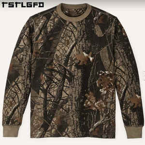 100% algodón caza Camping Waffle tejido <span class=keywords><strong>t</strong></span>érmico <span class=keywords><strong>Camo</strong></span> Camisetas cuello redondo de manga larga para hombres DTG estampado Real Tree <span class=keywords><strong>Camo</strong></span> de gran tamaño - Product Image 2