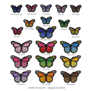 Toppe per ricamo a farfalla di vendita calda <span class=keywords><strong>10</strong></span> colori <span class=keywords><strong>2</strong></span> dimensioni ferro su toppe per ricamo per abbigliamento per bambini, indumento - Product Image 2