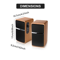 Mini Altavoz de Madera de 2.0 Canales con Función de Alimentación USB para Oficina, Hogar y Escritorio