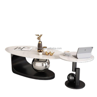 Table basse ovale en dalle de roche, luxueuse et moderne, idéale pour une utilisation à la maison dans les petits appartements minimalistes, nouvelle table basse créative