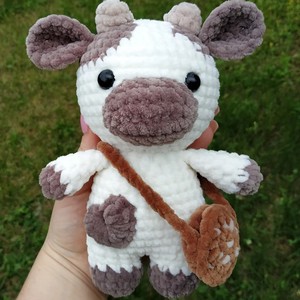 Muñeco de peluche de vaca de ganchillo hecho a mano para bebé al por mayor, juguete de Animal de punto de peluche, juguete de Casa de granja de ganchillo bonito - Product Image 2