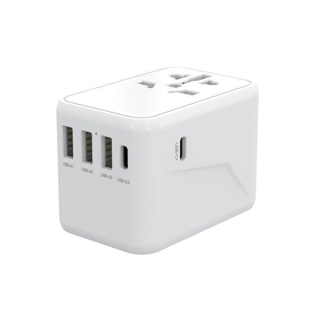 PD 45W GaN Universal Travel Charger Electrical Multi Socket All in One Power Plug with 3 USB Ports 2 TYPE C Port Power Adapter