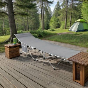 Lit pliant léger et portable, simple, supplémentaire, pour le camping, la plage, les invités, petit lit en métal avec matelas intégré - Product Image 6