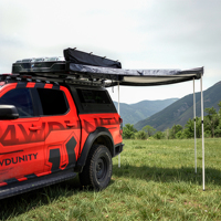 270 °   Tente de toit rigide ABS avec éclairage LED, imperméable, pliable, tentes de camping, auvent latéral pour voiture, accessoires 4x4