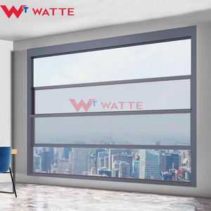 หน้าต่างยกไฟฟ้าดีไซน์ทันสมัยประตูกิโยตินแบบเลื่อนได้แนวตั้งใหม่สำหรับระเบียงบ้านกระจกอลูมิเนียม - Product Image 3