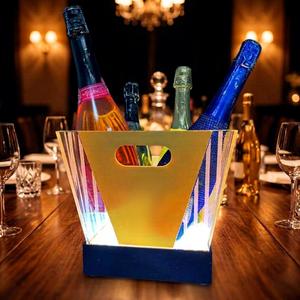 Nuevo plástico personalizado acrílico champán cerveza whisky botella pantalla barril luz Led cubo de hielo - Product Image 1