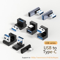 Adaptateur USB a vers USB a coudé USB 3.0 mâle vers femelle convertisseur OTG sortie CC en forme de U en forme de L pour ordinateur portable téléphone tablette