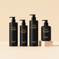 Envases de Plástico PET Vacíos de 300ml, 400ml y 500ml, Cilíndricos, para Champú, Gel de Ducha, Acondicionador, Jabón Corporal y Loción, con Bomba Dosificadora