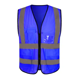 Reflective Vest Plus Size Men's Vests&Waistcoats Work Vest F Size OEM Logo Top Blue Color