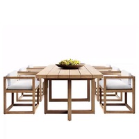 Ensemble de table et de chaises de salle à manger d'extérieur en alliage d'aluminium moderne avec coussins en mousse haute densité, rotin en PE pour jardin/patio