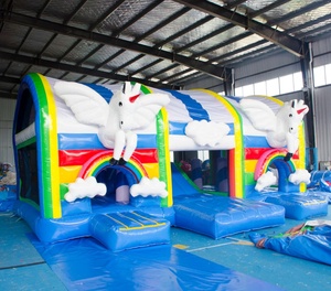 <span class=keywords><strong>Castillo</strong></span> Inflable Comercial Popular, Nuevo Diseño de Unicornio Arcoíris, PVC Ecológico, Capacidad para 50 Personas, Tamaño y Color Personalizables - Product Image 2