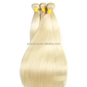 Straight Hair Weave Bundles 100% Remy Human Hair Weft 3 Blonde Color Hair Extensions