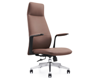 Chaise de bureau ergonomique de direction en cuir microfibre avec accoudoirs rembourrés et soutien lombaire, chaise de bureau pour manager