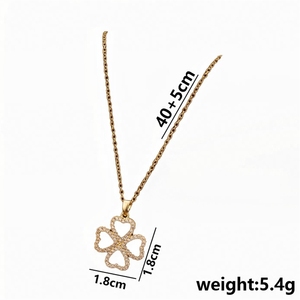 Collar de Clavícula con Trébol de Cuatro Hojas, Diseño de Lujo Ligero y Elegante, Estilo Transfronterizo y Conectado al Corazón - Product Image 5