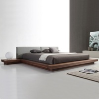Cadre de lit en bois massif matelas fondation tatami lit mural plates-formes meubles de chambre à coucher de luxe avec peinture élégante finie