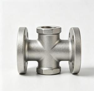 ข้อต่อทีสแตนเลสพร้อมหน้าแปลนและพอร์ตเกลียว ผลิตด้วยเครื่อง CNC บริการหล่อแบบอินเวสติเมนท์ รับสั่งทำตามความต้องการ - Product Image 5