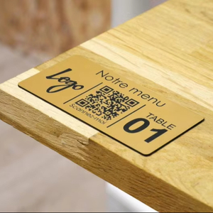 Letrero de Menú con Código QR Grabado con Láser en Acrílico, Adhesivo Autoadhesivo para Restaurante, Cafetería, Bar, Hotel - Product Image 1