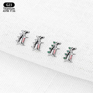<b>Titanium</b> Animal Shape Ear <b>Studs</b> G23 ASTM F136 Piercing Jewelry For Cartilage And Lip - Product Image 3