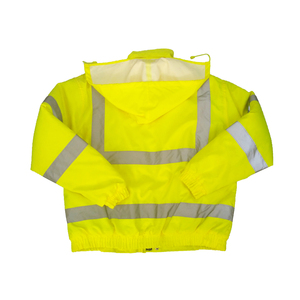Chic ấm màu vàng phản chiếu an toàn Oxford máy bay ném bom Hi VIS Áo khoác dây kéo đóng cửa tùy chỉnh logo giao thông nơi làm việc an toàn ANSI - Product Image 2