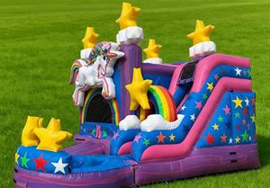 Надувной батут-горка «Радужный единорог» для девочек, розовый, с защитой от УФ-излучения и водонепроницаемостью, новый дизайн - Product Image 3