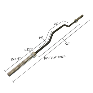 220cm 86" 7ft 2 Inch Hard Chrome Black Zinc Olymp Gym Fitness Cambered <strong>Bench</strong> Press <strong>Bar</strong> for <strong>Bench</strong> Press Squat Rowing - Product Image 5