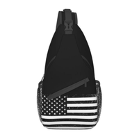 Sac de poitrine en polyester avec impression personnalisée du 250e anniversaire de l'Amérique, sac étanche pour hommes et femmes, sac de poitrine de sport décontracté