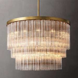 <b>Modern</b> Round Crystal Chandelier Gold Finish E27 LED Pendant <b>Light</b> Warm White 2700K <b>Living</b> <b>Room</b> <b>Ceiling</b> Lamp - Product Image 1