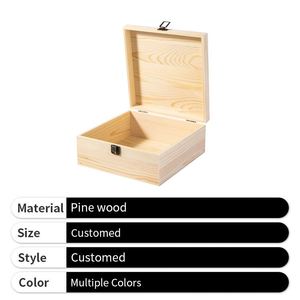 Boîte de rangement en bois de pin de luxe avec logo personnalisé, design privé, pour les entreprises - Product Image 4