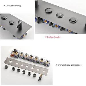 AMAXO Montado en el techo Cuadrado oculto LED Lluvia Grifo <span class=keywords><strong>Ducha</strong></span> <span class=keywords><strong>Baño</strong></span> Mezclador Pulverizador Cabeza Conjuntos - Product Image 3