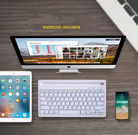 Akıllı telefon tutucu için taşınabilir ped Tablet telefon yuvası Mini klavye ile çoklu cihaz için kablosuz klavye