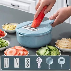 Meilleures ventes : Ensemble de 12 outils de cuisine multifonctions manuels en acier inoxydable pour fruits et légumes – Râpe, coupe-légumes, trancheuse portative - Product Image 6
