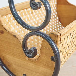 ART NEST Présentoir Européen Artisanat Antique, Chariot de Rangement Portable en Métal, Bois et Bambou, Panier de Rangement Durable pour Salon - Product Image 5