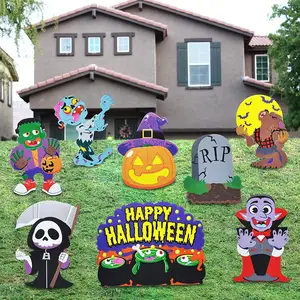 Halloween Rekwisieten Yard Stakes Pompoen Ghost Monster Yard Teken Stakes Voor Halloween Decoraties Outdoor Gazon Decor