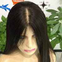 Perruque de qualité supérieure en soie, 100% cheveux humains vierges, douce et lisse, confortable à porter